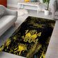 Haiti 1804 Area Rug Gold Tropical Leaves And Coat Of Arms - African Pride