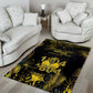 Haiti 1804 Area Rug Gold Tropical Leaves And Coat Of Arms - African Pride