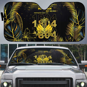 Haiti 1804 Auto Sun Shade Gold Tropical Leaves And Coat Of Arms