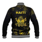 Haiti 1804 Baseball Jacket Gold Tropical Leaves And Coat Of Arms - African Pride