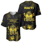 Haiti 1804 Baseball Jersey Gold Tropical Leaves And Coat Of Arms LT05