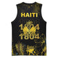 Haiti 1804 Basketball Jersey Gold Tropical Leaves And Coat Of Arms - African Pride