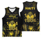 Haiti 1804 Basketball Jersey Gold Tropical Leaves And Coat Of Arms - African Pride