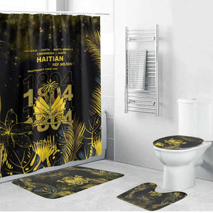 Haiti 1804 Bathroom Set Gold Tropical Leaves And Coat Of Arms