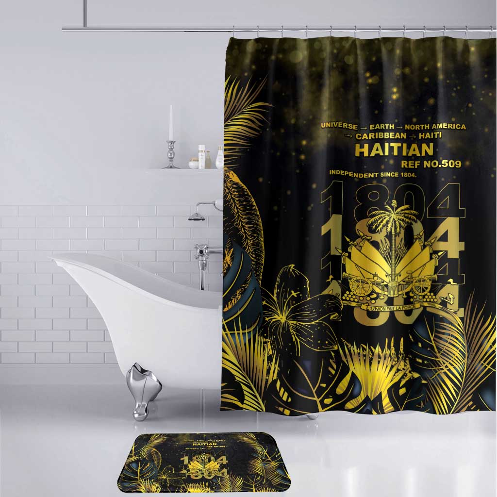 Haiti 1804 Bathroom Set Gold Tropical Leaves And Coat Of Arms