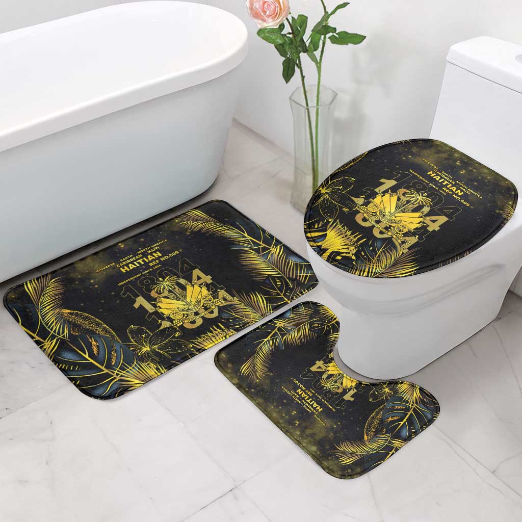 Haiti 1804 Bathroom Set Gold Tropical Leaves And Coat Of Arms