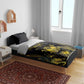 Haiti 1804 Bedding Set Gold Tropical Leaves And Coat Of Arms - African Pride