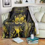 Haiti 1804 Blanket Gold Tropical Leaves And Coat Of Arms - African Pride