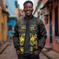 Haiti 1804 Bomber Jacket Gold Tropical Leaves And Coat Of Arms - African Pride