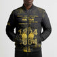 Haiti 1804 Bomber Puffer Jacket Gold Tropical Leaves And Coat Of Arms