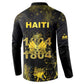 Haiti 1804 Button Sweatshirt Gold Tropical Leaves And Coat Of Arms
