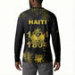 Haiti 1804 Button Sweatshirt Gold Tropical Leaves And Coat Of Arms
