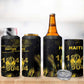 Haiti 1804 4 in 1 Can Cooler Tumbler Gold Tropical Leaves And Coat Of Arms - African Pride