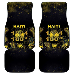 Haiti 1804 Car Mats Gold Tropical Leaves And Coat Of Arms - African Pride