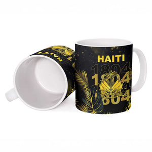 Haiti 1804 Ceramic Mug Gold Tropical Leaves And Coat Of Arms