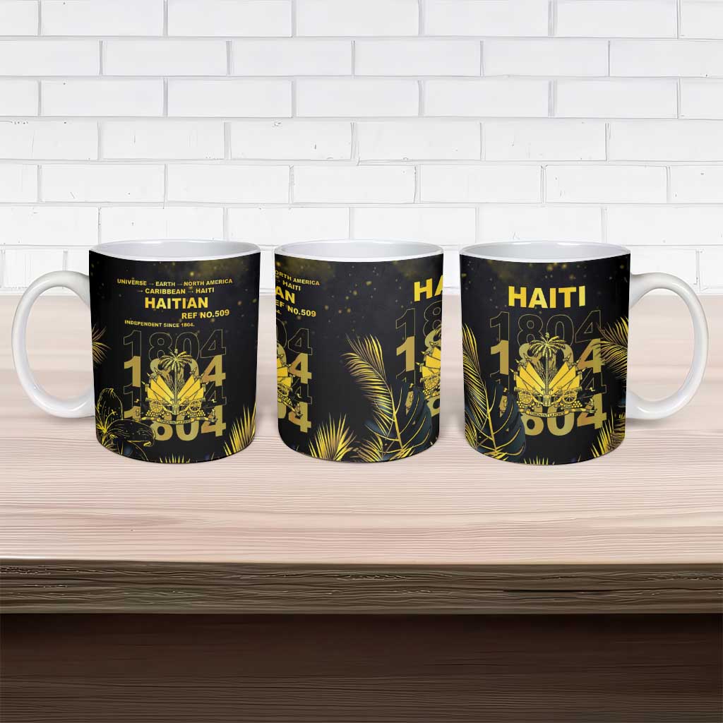 Haiti 1804 Ceramic Mug Gold Tropical Leaves And Coat Of Arms