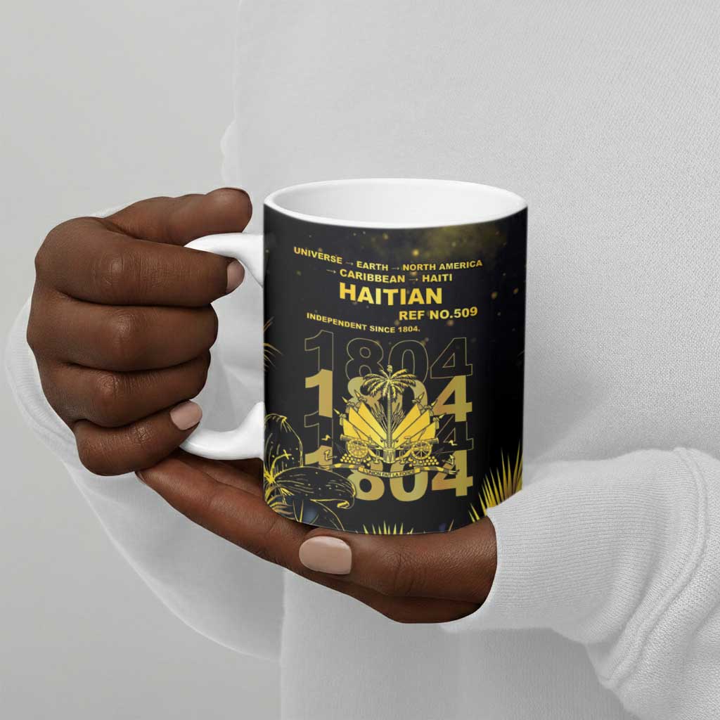 Haiti 1804 Ceramic Mug Gold Tropical Leaves And Coat Of Arms