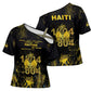 Haiti 1804 Cross Shoulder Shirt Gold Tropical Leaves And Coat Of Arms