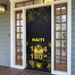 Haiti 1804 Door Cover Gold Tropical Leaves And Coat Of Arms