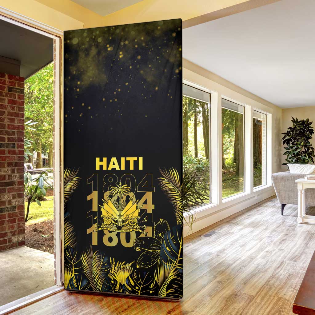 Haiti 1804 Door Cover Gold Tropical Leaves And Coat Of Arms