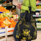 Haiti 1804 Grocery Bag Gold Tropical Leaves And Coat Of Arms - African Pride