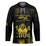 Haiti 1804 Hockey Jersey Gold Tropical Leaves And Coat Of Arms