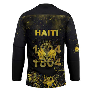 Haiti 1804 Hockey Jersey Gold Tropical Leaves And Coat Of Arms