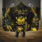Haiti 1804 Hooded Blanket Gold Tropical Leaves And Coat Of Arms - African Pride