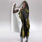 Haiti 1804 Hooded Blanket Gold Tropical Leaves And Coat Of Arms - African Pride