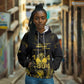 Haiti 1804 Hoodie Gold Tropical Leaves And Coat Of Arms - African Pride