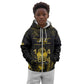 Haiti 1804 Kid Hoodie Gold Tropical Leaves And Coat Of Arms - African Pride