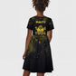 Haiti 1804 Kid Short Sleeve Dress Gold Tropical Leaves And Coat Of Arms - African Pride