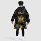 Haiti 1804 Kid Wearable Blanket Hoodie Gold Tropical Leaves And Coat Of Arms - African Pride