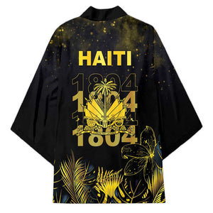 Haiti 1804 Kimono Gold Tropical Leaves And Coat Of Arms
