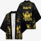 Haiti 1804 Kimono Gold Tropical Leaves And Coat Of Arms