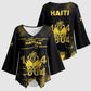 Haiti 1804 Kimono Sleeve Blouse Gold Tropical Leaves And Coat Of Arms