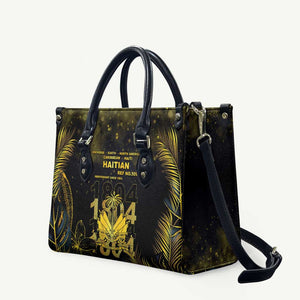 Haiti 1804 Leather Bag Gold Tropical Leaves And Coat Of Arms