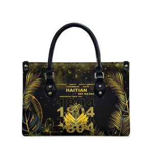 Haiti 1804 Leather Bag Gold Tropical Leaves And Coat Of Arms
