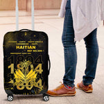 Haiti 1804 Luggage Cover Gold Tropical Leaves And Coat Of Arms - African Pride