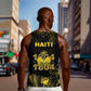 Haiti 1804 Men Tank Top Gold Tropical Leaves And Coat Of Arms - African Pride