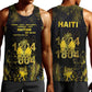 Haiti 1804 Men Tank Top Gold Tropical Leaves And Coat Of Arms - African Pride