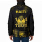 Haiti 1804 Padded Jacket Gold Tropical Leaves And Coat Of Arms