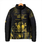 Haiti 1804 Padded Jacket Gold Tropical Leaves And Coat Of Arms