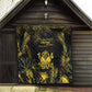 Haiti 1804 Quilt Gold Tropical Leaves And Coat Of Arms - African Pride