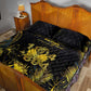 Haiti 1804 Quilt Bed Set Gold Tropical Leaves And Coat Of Arms - African Pride