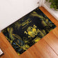 Haiti 1804 Rubber Doormat Gold Tropical Leaves And Coat Of Arms - African Pride
