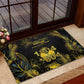 Haiti 1804 Rubber Doormat Gold Tropical Leaves And Coat Of Arms - African Pride