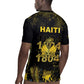 Haiti 1804 Rugby Jersey Gold Tropical Leaves And Coat Of Arms LT05