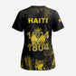 Haiti 1804 Scrub Top Gold Tropical Leaves And Coat Of Arms - African Pride