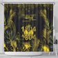 Haiti 1804 Shower Curtain Gold Tropical Leaves And Coat Of Arms - African Pride